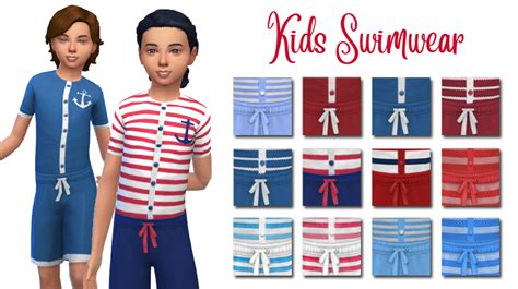 Historical Kids Swimwear Lolla Leeloos Sims Stuff Sims 4 Decades