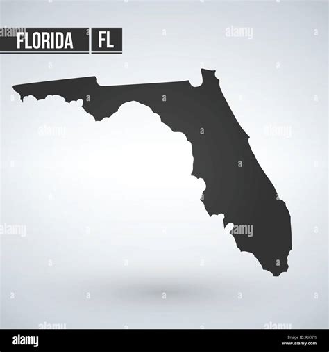 Vector Map Florida Isolated Vector Illustration Black On White