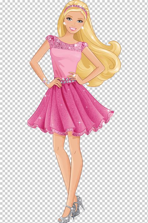 Barbie Barbie Niña Con Mini Vestido Rosa Ilustración Formatos De