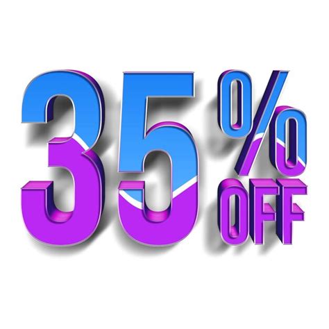 Premium Photo 35 Percent Discount Offers Tag With Blue Purple Style
