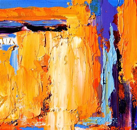 Abstract Oil Painting With Thick Paint And Bright Colors By Theresa Paden