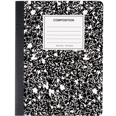 Universal UNV20930 9 3/4" x 7 1/2" Black Wide Ruled Composition