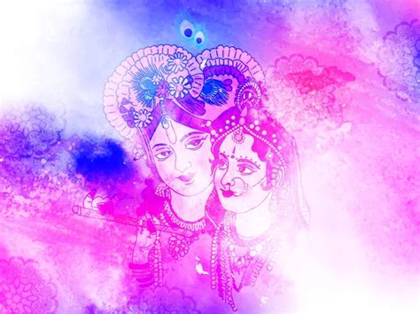 Radhe Krishna Illustration Colorful Holi Background Festival Colors