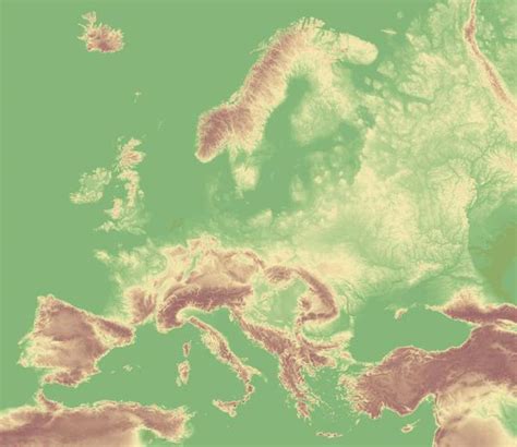 Elevation Map Of Europe Vivid Maps