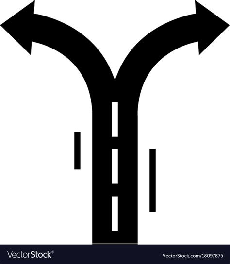 Crossroad Arrows Icon Black Royalty Free Vector Image