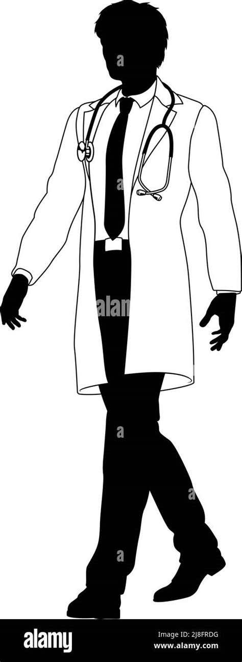 Doctor Man Medical Silhouette Healthcare Person Stock Vector Image