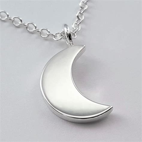 Moon Necklace Pendant In Sterling Silver Sterling Silver