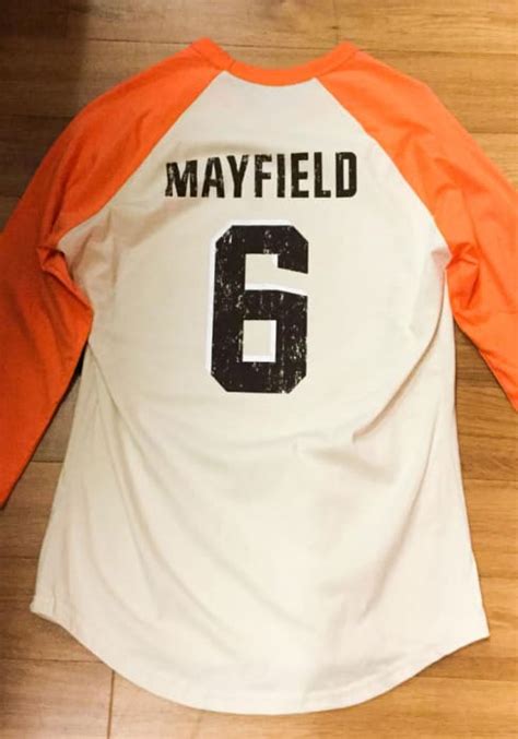 Baker Mayfield Cleveland Browns Orange Primary Name And Number Long