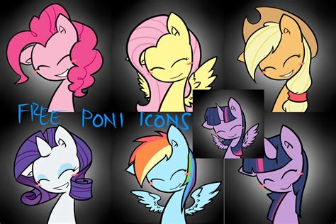 Free Mane6 Pony Icons By Xonitum On Deviantart