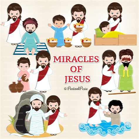 Miracles Of Jesus Clipart Jesus Miracles Christianity Jesus Etsy Hong