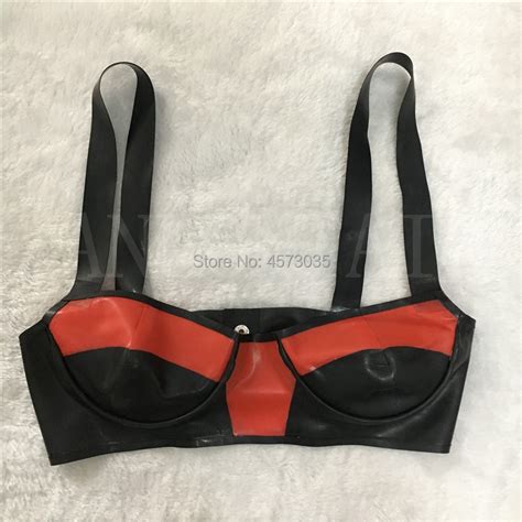 sexy lingerie new exotic handmade latex cekc zentai black and red bra sling underwear swim wear