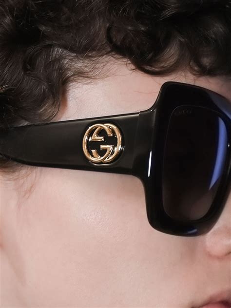 shop gucci eyewear square frame gg acetate sunglasses with express delivery farfetch