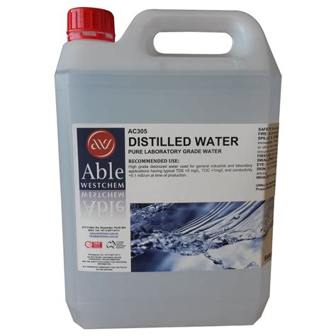 Distilled Water Deionized Water Able Westchem