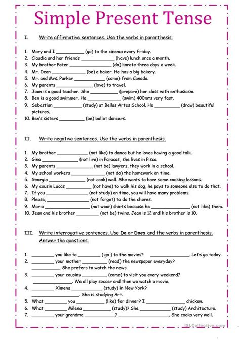 Simple Present Tense Worksheet Free Esl Printable Worksheets Made By