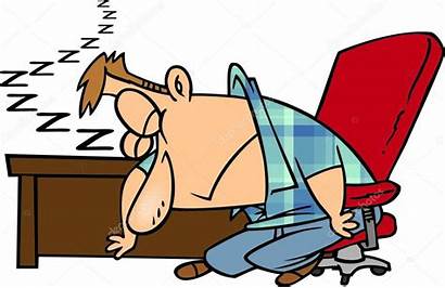 Exhausted Clipart Dozing Desk Person Vector Tired