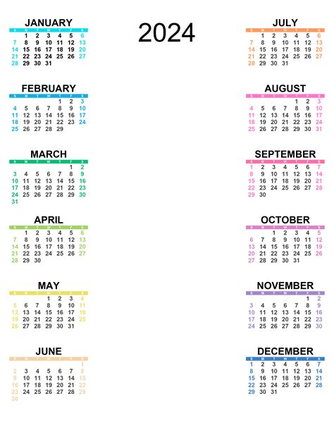 Yearly Calendar 2024 Free Calendarsu