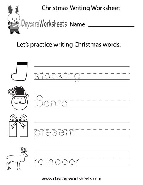 34 Kindergarten Christmas Writing Worksheets
