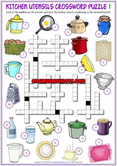 Common Kitchen Utensils Crossword Puzzle Besto Blog