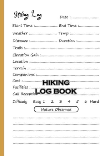 Hiking Log Book Trail Log Book Hikers Journal Hiking Journal Keep