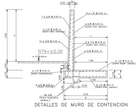 Detail Drawing Of Retaining Wall And Construction Units Autocad File