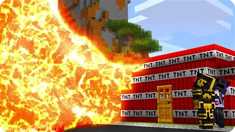 Casa De Tnt Vs Tsunami De Lava En Minecraft Reto De La Casa Vs