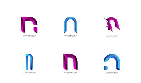 Premium Vector Minimal Gradient Letter N Logo Collection