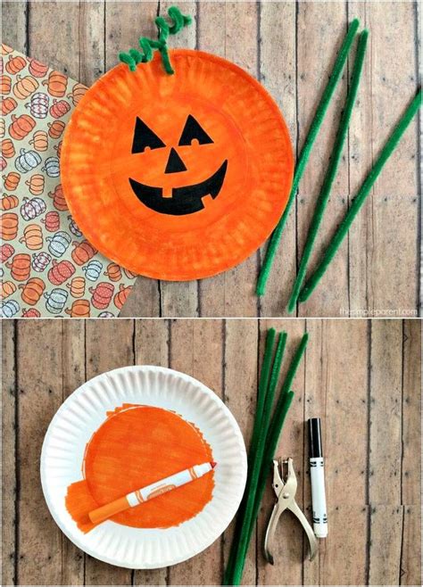10 Simple Paper Plate Pumpkins Pumpkin Crafts For Kids