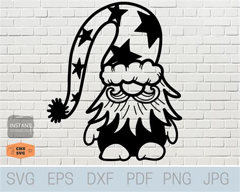 Gnome Svg Cute Garden Gnome Svg Nordic Gnome Svg Gnome Etsy