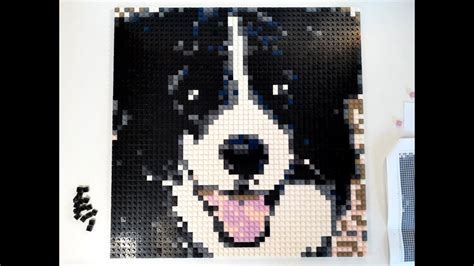 Time Lapse Lego Border Collie Pixel Art Youtube