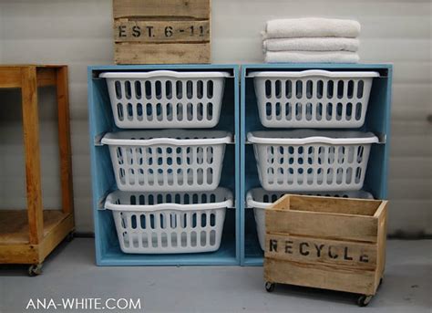 (and hey, come back tomorrow for another laundry room diy and a reveal of the whole room!) Build Stackable Laundry Basket Storage - 20 Instant ...