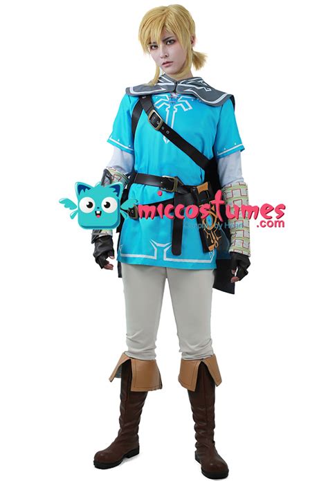 The Legend Of Zelda Breath Of The Wild Link Blue Tunic Cosplay Costume