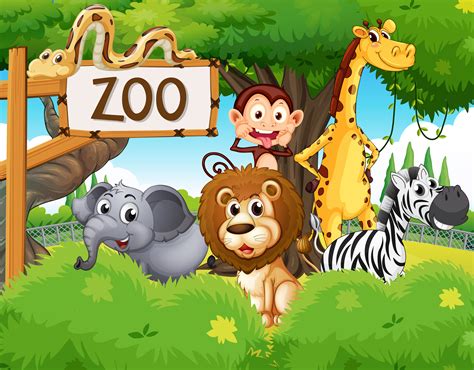 Wild Animals At The Zoo Download Free Vectors Clipart