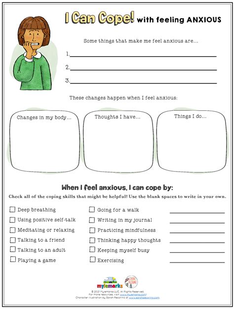 Anxiety Coping Skills Worksheets For Kids