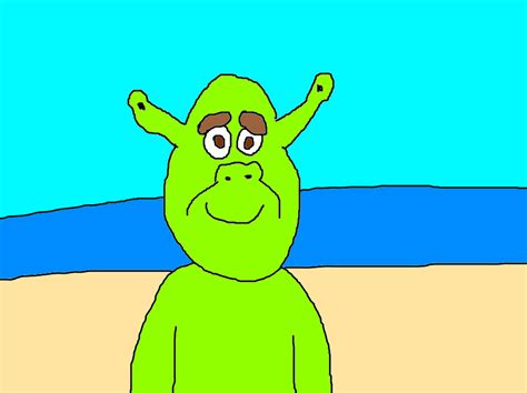 Shrek Is Shirtless At The Beach By Mjegameandcomicfan89 On Deviantart