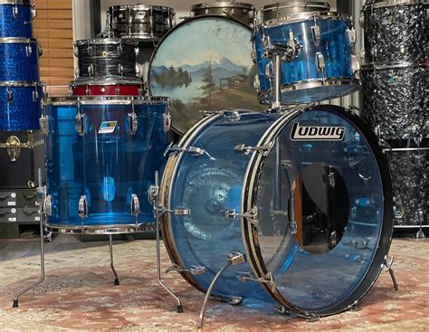 70s Ludwig Blue Vistalite Drum Set 131624 — Rochester Drum Trade