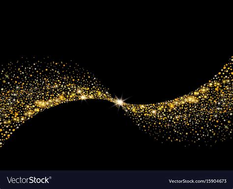 Gold Glitter Wave With Sparkles Magic Fairy Dust Vector Image