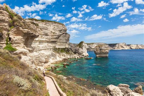View Of Bonifacio Cliff Coast Rocks Corsica Island France Stock Image