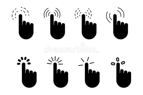 Hand Click Icon Click Button Isolated Hand Pointer Icon Vector Mouse