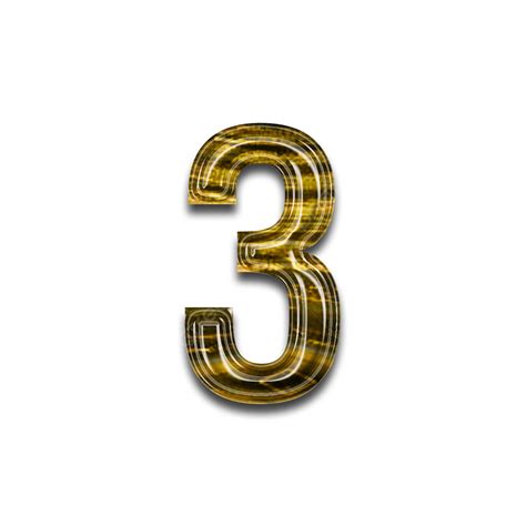 Golden Number 3 Png Picture Texture Font Style Golden Type Number 3