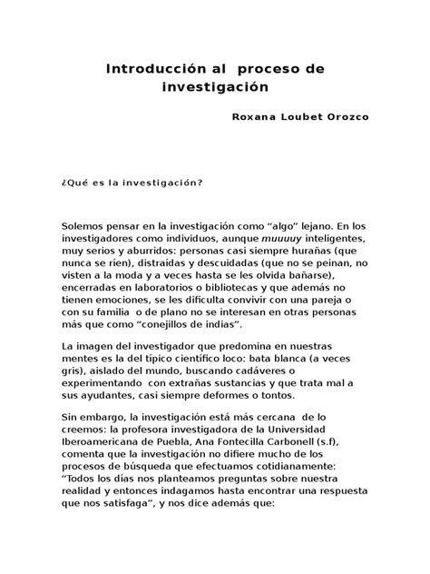 Introducción Al Proceso De Investigacion Metodología Conocimiento