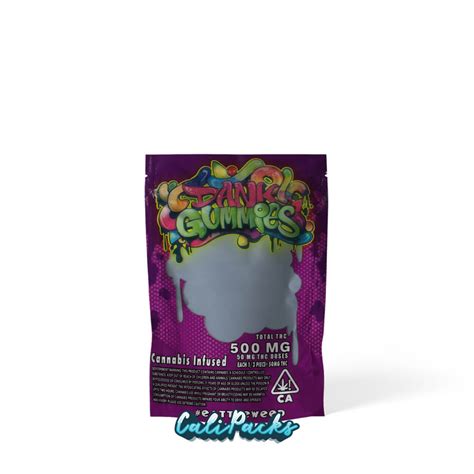 Dank Gummies Purple 500mg Edibles Mylar Bag Calipacks