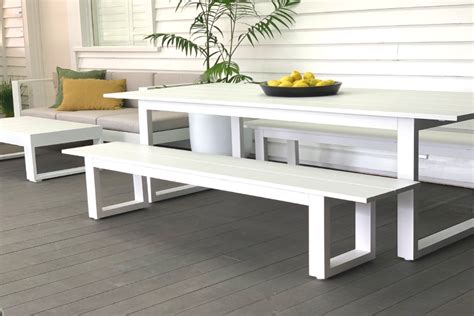 The Long Lunch Range Outdoor Bench Seat 215 Mwhite Outside Space