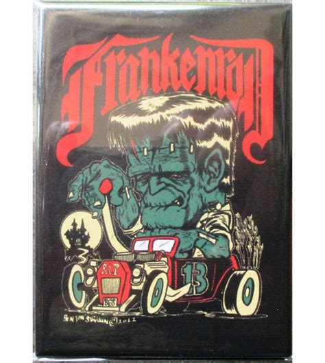 Magnet Frankenrod Frankenstein Et Hot Rod 9x65cm Aimant Frigo