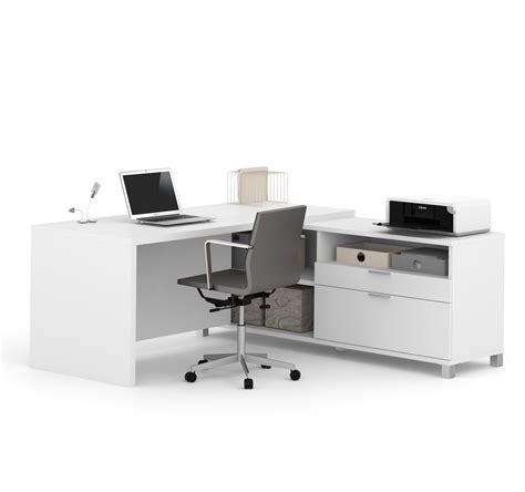 Premium Modern L Shaped Desk In White