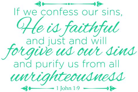 1 John 19 If We Confess Our Sins He Is Faithfulâ ¦ Vinyl Decal