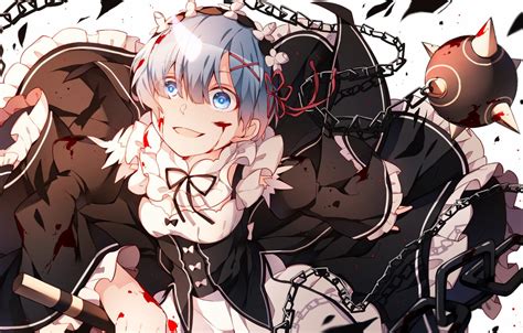 Photo Wallpaper Girl Blood The Demon Anime The Re Zero Rem Demon