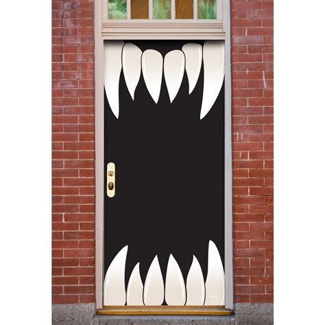 My Door Decor 36 In X 80 In Scary Teeth Halloween Front Door Decor