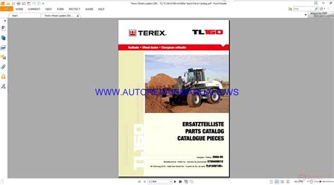 Terex Tl160 Wheel Loader Radlader Spare Parts Catalog Tl01600199 Auto