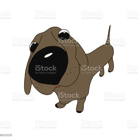 Cartoon Vector Illustration Of Cute Purebred Dachshund Dog Isolated On