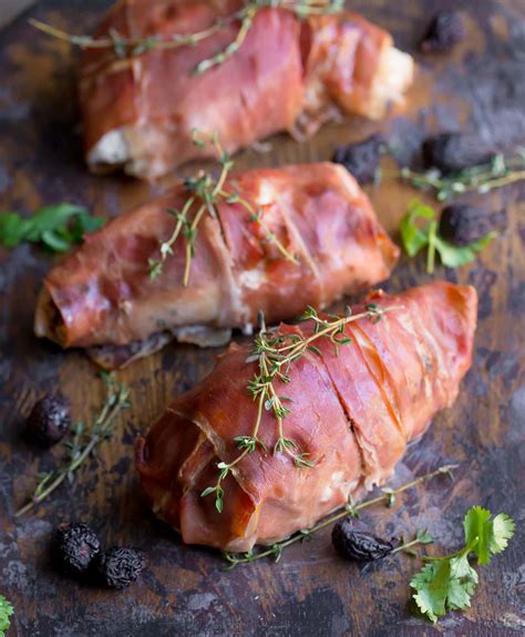 Prosciutto Wrapped Chicken Breast With Goat Cheese And Figs Photo